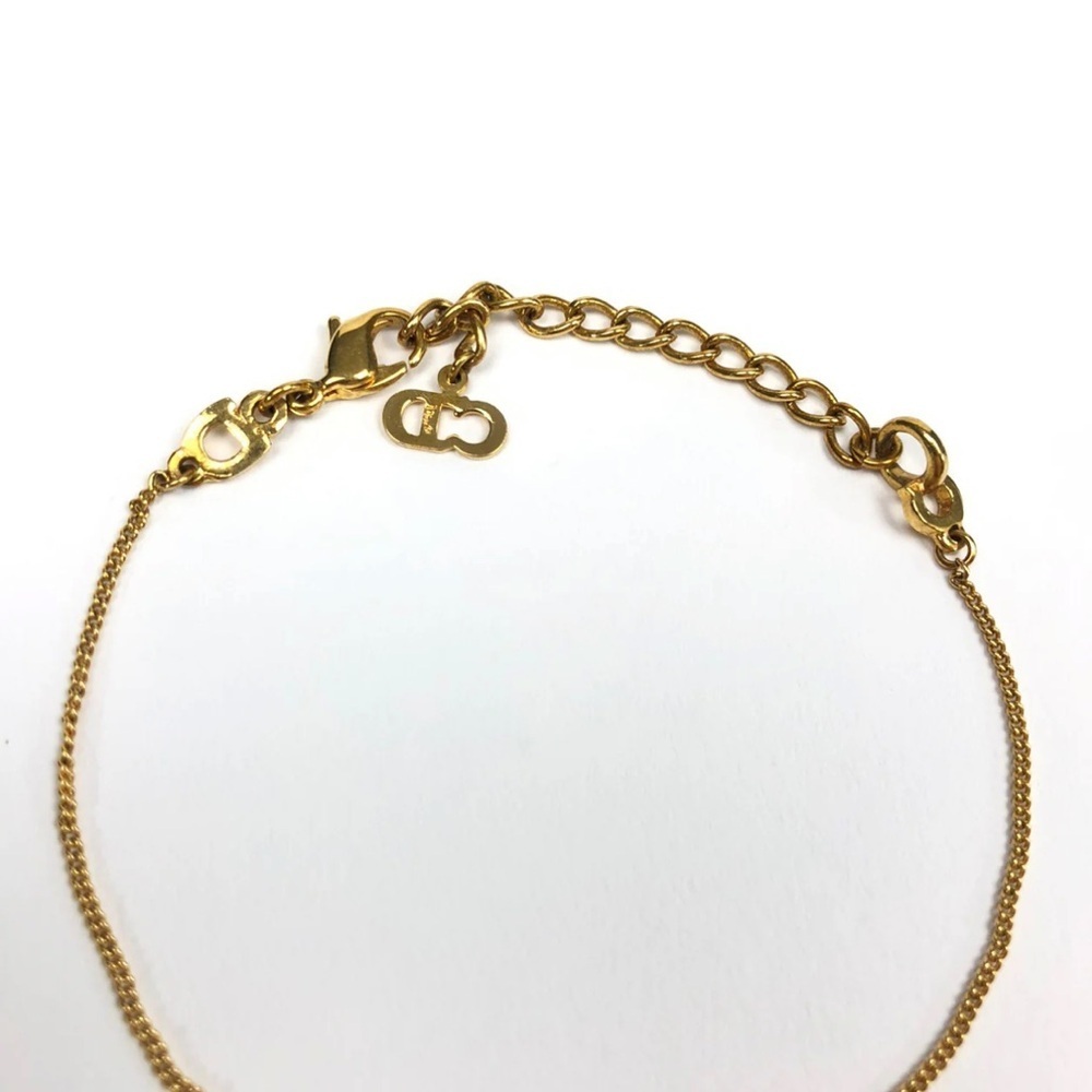 Dior Gold Bracelet with Logo Pendant - Picture 3 of 5